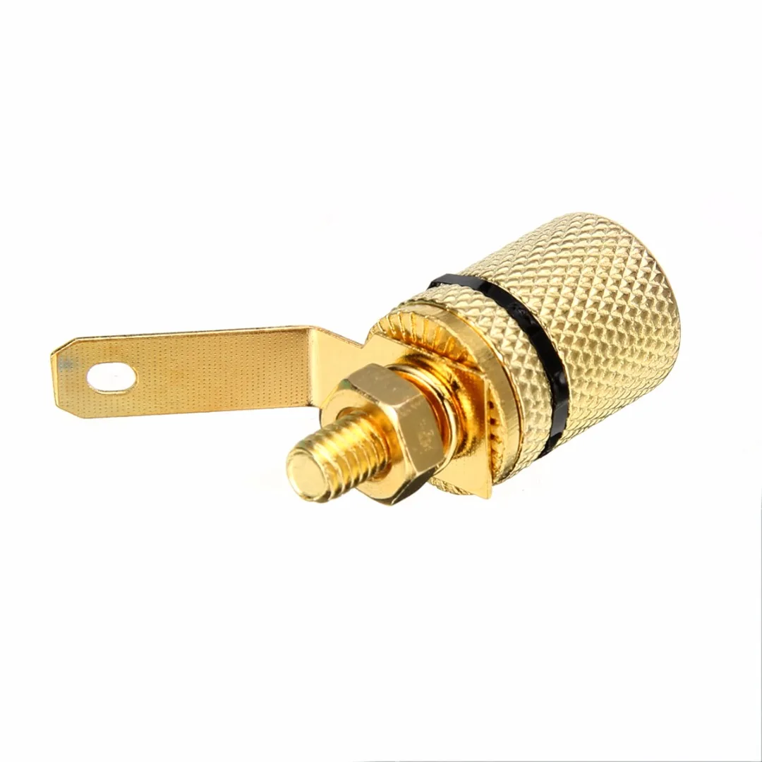 10pcs Gold Plated Audio Connector Terminal Mayitr Binding Post Speaker Amplifier 4mm Dia. Banana Plug Jack 25*11mm