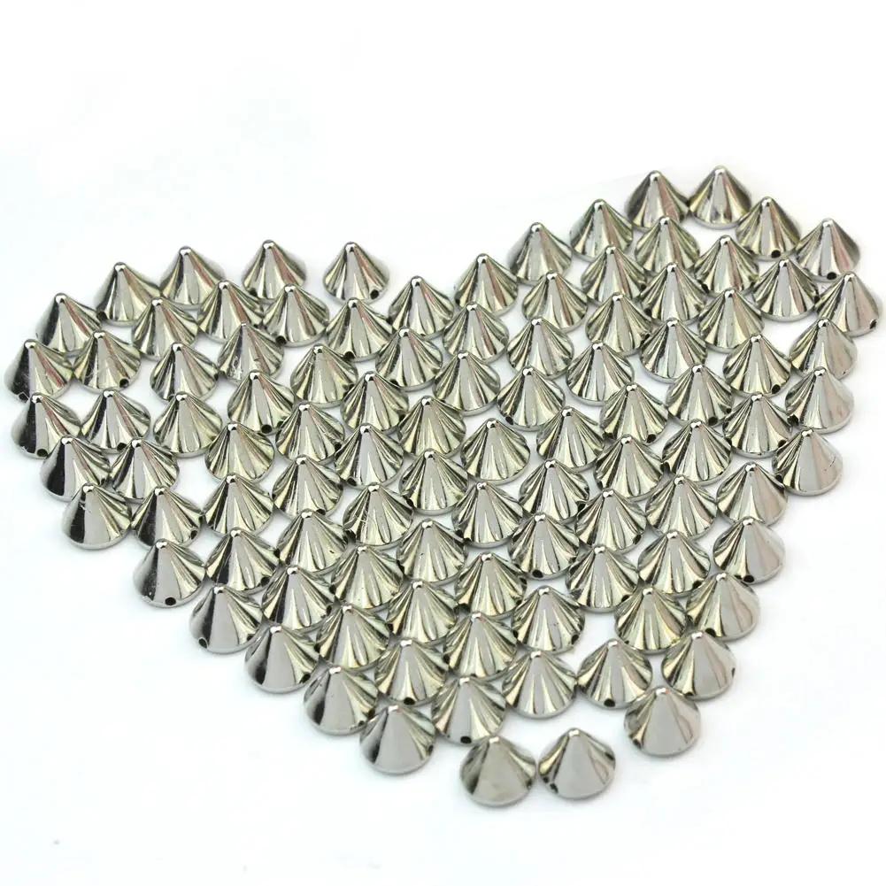 

NEW 100 x 10mm Silver Metal Stud Rivet Spikes Craft Bag Leathercraft Accessories DIY Cone+Spike+Stud