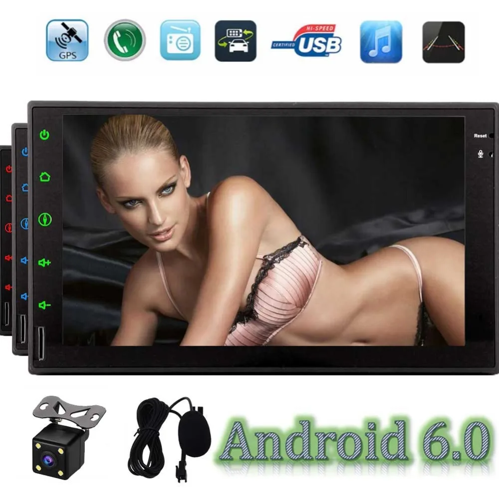 

In Dash Stereo Head Unit with Multimedia System for 2 din Support GPS Navigation Player AUX 4G WIFI Mirror Link DVR CAM-IN OBD2