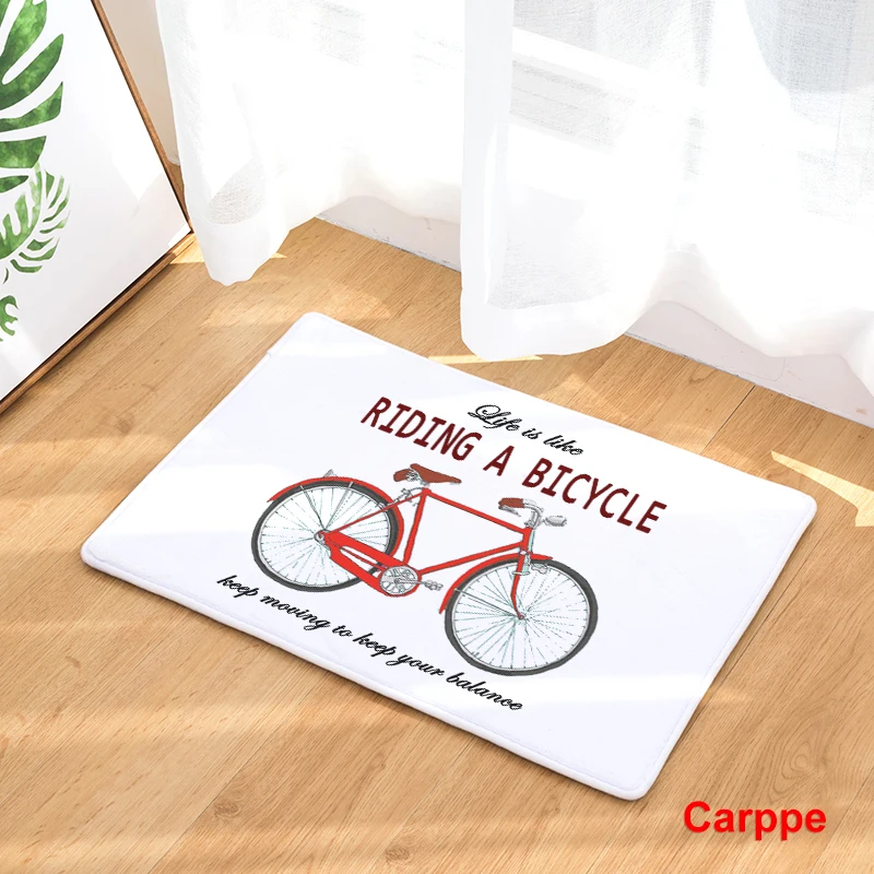 2018 New fashion home decor Anti-Slip Carpets Bicycle Print Mats Bathroom Floor Kitchen Rugs 40x60or50x80cm | Дом и сад