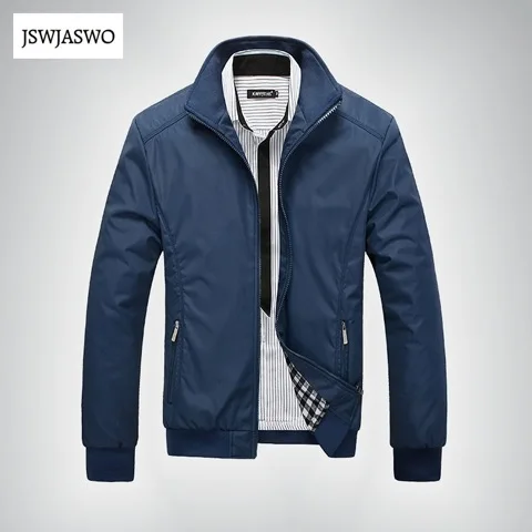 Стиль куртка пальто мужская одежда осенние куртки одежда платье Высококачественная Весенняя мужская куртка воротник стойка хлопок 45 - Цвет: blue