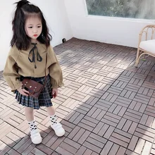 Модная рубашка для маленьких девочек детская одежда повседневные футболки с длинными рукавами для девочек хлопковая блузка для маленьких девочек корейские детские футболки