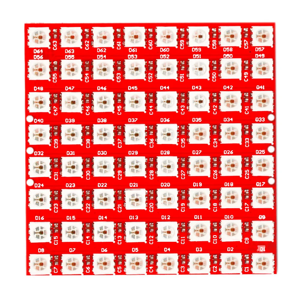

WS2812 LED Chip Heatsink Board DC5V 5050 RGB WS2811 IC Built-in RGBW RGBWW WWA LED Chip 2812-8X8 Full color LED Module