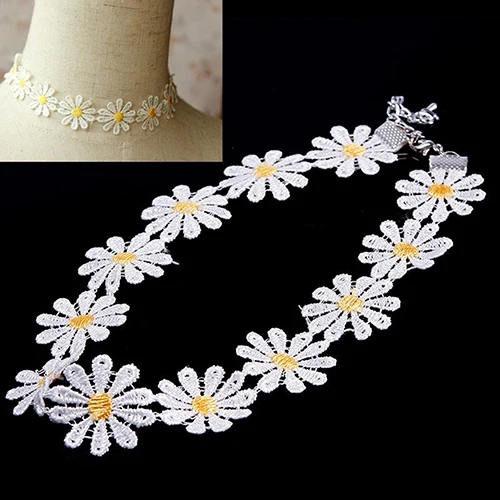 Women Girl Sweet Lace Daisy Flower Choker Collar Necklace Elegant Jewelry Gift |
