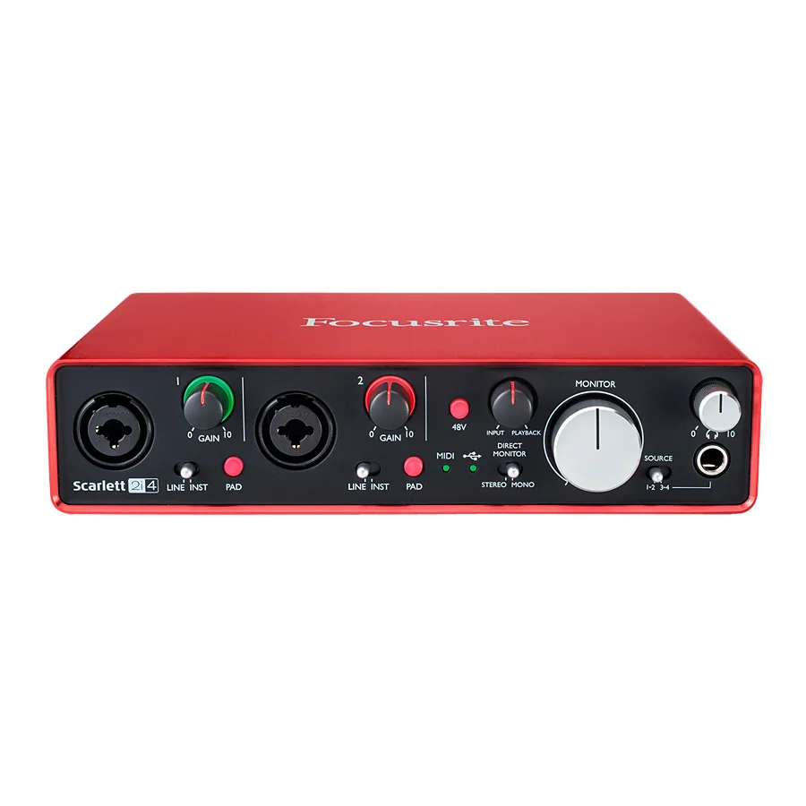 Обновленный Focusrite Scarlett 2i4 II 2-го поколения 2 В/4 Выход USB аудио интерфейс звуковая карта для студийной записи