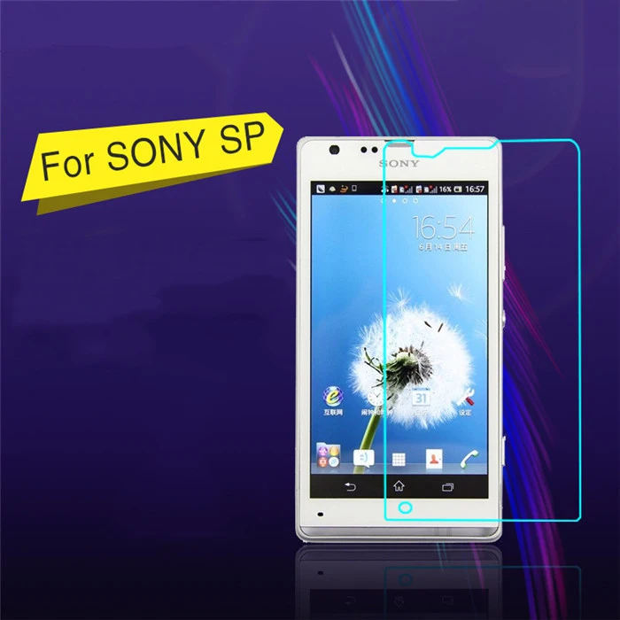 

New 0.3mm Super Thin Tempered Glass Anti Shatter Screen Protector Film Cover For Sony Xperia SP M35H Arc Edge with Clean tools