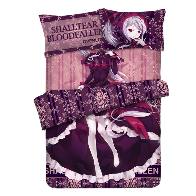 Японский персонаж аниме Overlord Shalltear Bloodfallen Роскошные Otaku постельные принадлежности постельное белье Простыня или пододеяльник с 2 наволочками