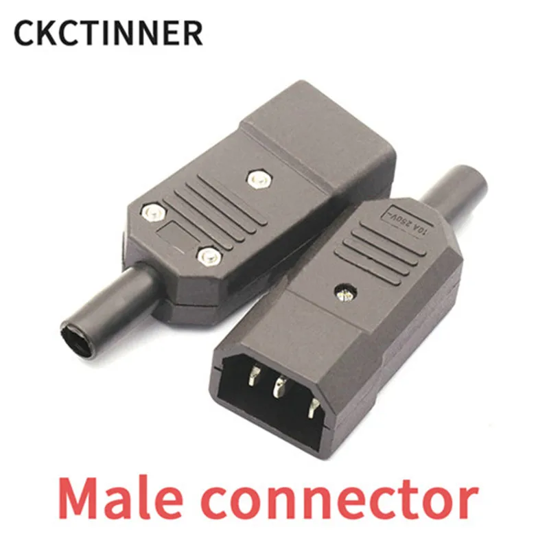 3 Pin IEC 320 C14 Male Plug Rewirable Power Connector Socket AC Panel So ZJA 