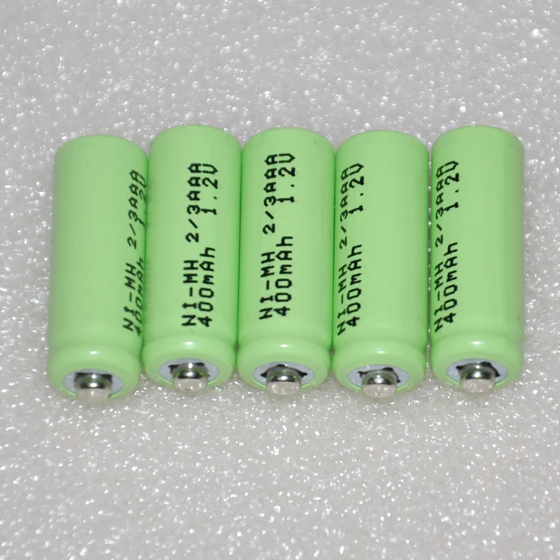 5-10 UNITEK 1,2 V 2/3AAA аккумуляторная батарея 400mah 2/3 AAA Ni-MH cell Point top для солнечных батарей, светильник, игрушки, беспроводной телефон