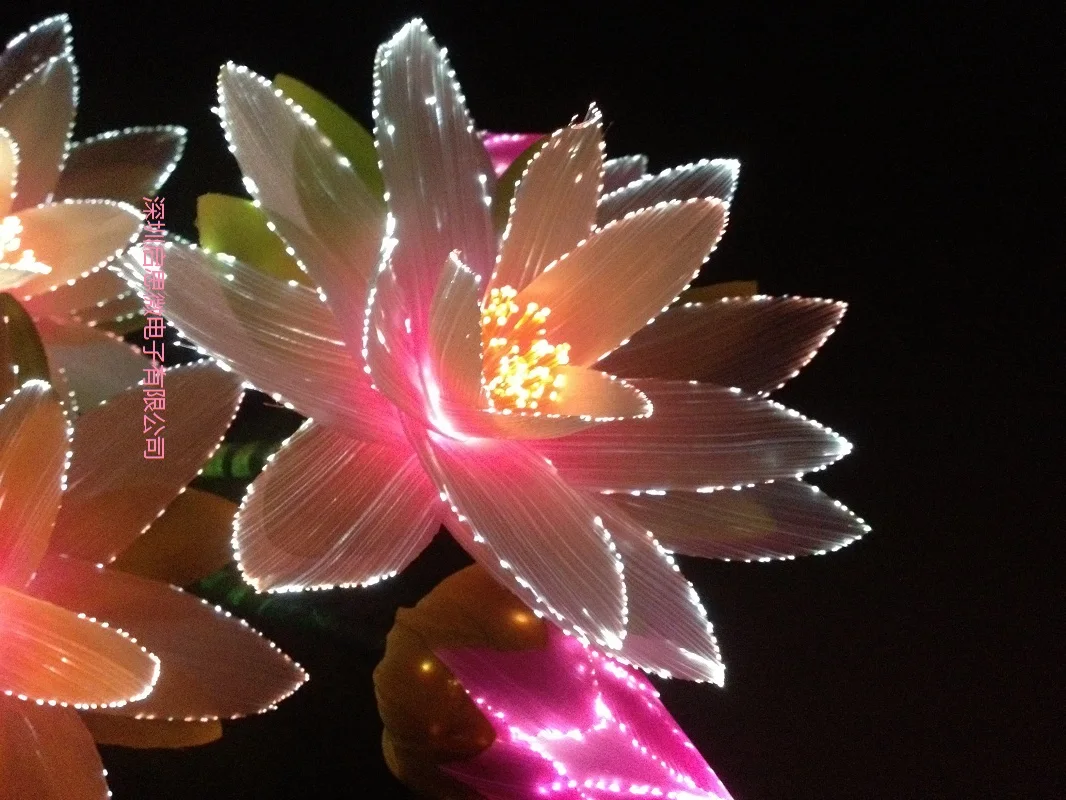 Новейший светодиодный градиент цвета искусственный цветок, лотос Свадебные украшения оптического волокна цветок Рождество Год Вечерние