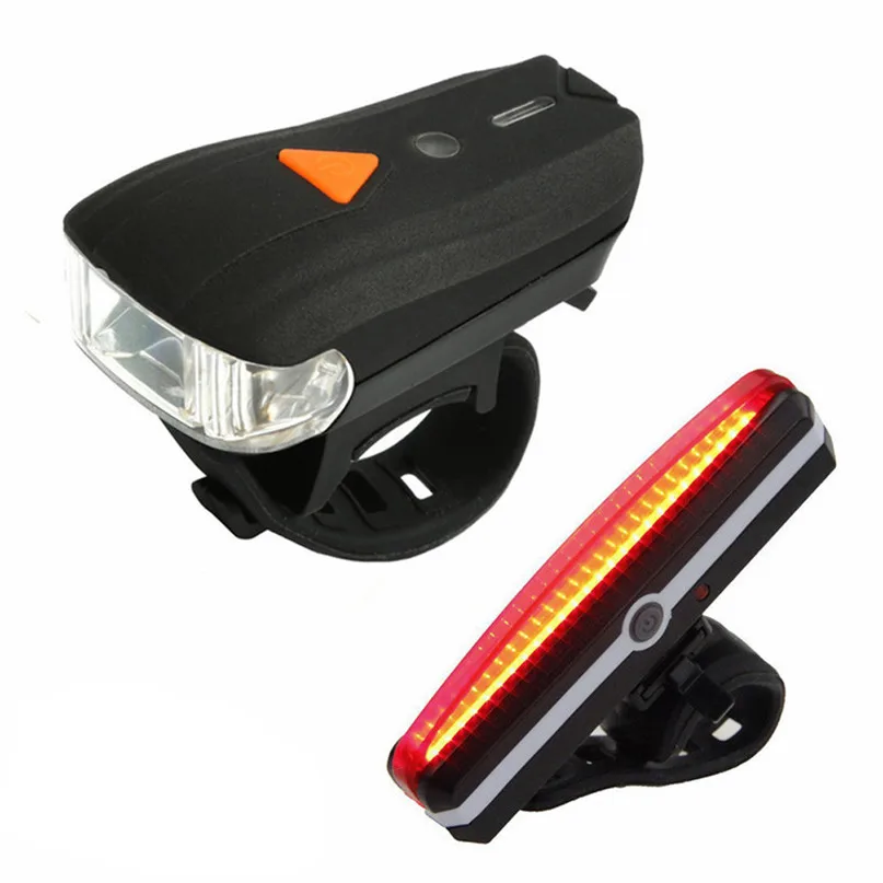 USB Rechargeable LED Bicycle Safety Warning Lamp Bike MTB Front Rear Tail Light