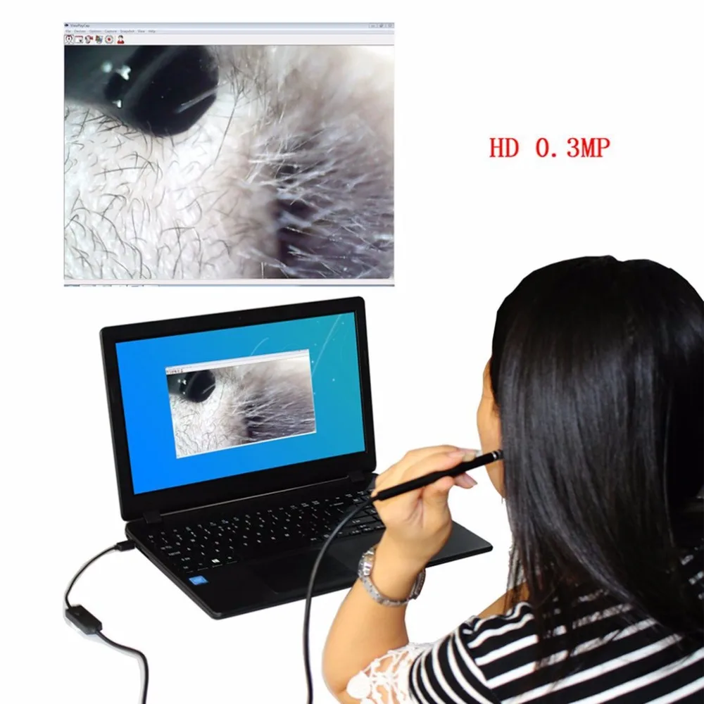

HD Pen Endoscope Inspection Snake Tube Pipe Camera 0.3MP High Definition Visible Ear Spoon For Ear Cleaning for Laptop Phone