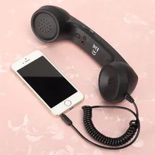 3,5mm Jack clásico Retro teléfono auricular Mini micrófono altavoz llamada teléfono receptor para Iphone Samsung Huawei