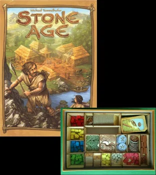 

Stone Age Card Game Storage Box Organizer for Wooden Receiving Compact Case The Broken Token Portable Box Laser Cutting