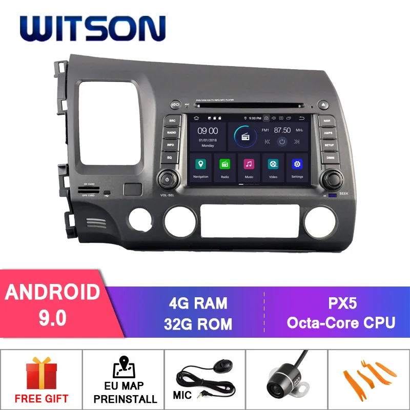 

WITSON Android 9.0 Octa core(eight core) PX5 CAR DVD player For HONDA CIVIC 2006-2011 IPS GPS RADIO