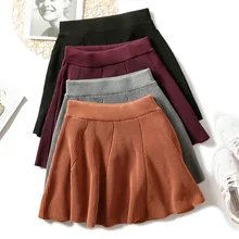 Новая Женская Корейская версия плиссированная юбка-зонт низ с высокой талией трикотажная юбка Осенняя юбка трапециевидной формы