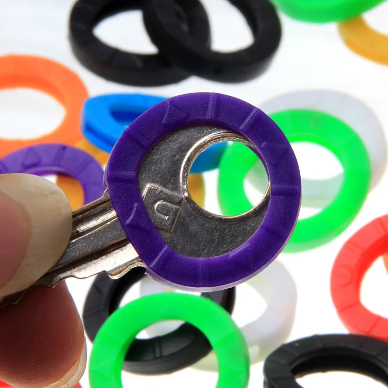 

32pcs Rubber Key Caps Circle Ring Multicolor At Random DIY Cover Findings Key Holders 22mm