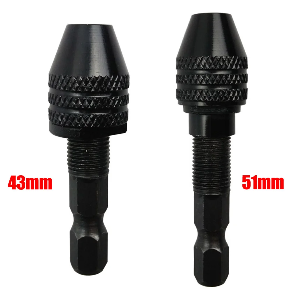

1PC 1/4 Hex Shank Mini Electric Drill Universal Multi Chuck 0.3-3.2mm Adapter Driver Power Screwdriver Converter 43mm/51mm