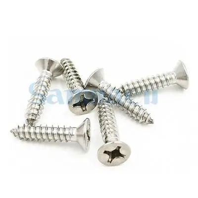 

20pcs M5 Stainless Steel Countersunk Self Tapping Screws Phillips Flat Head