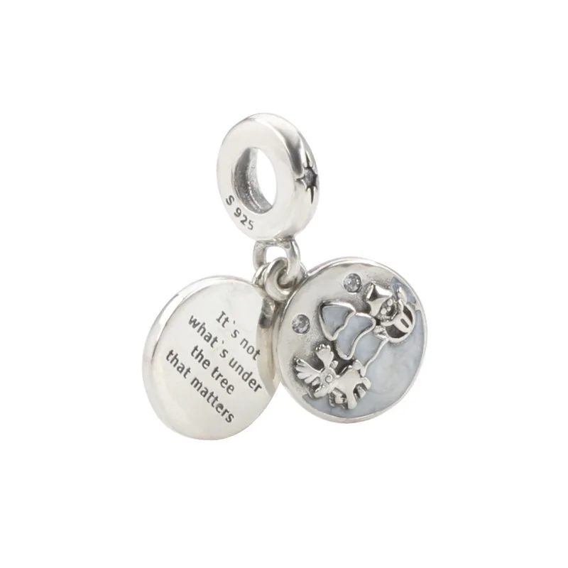 Authentic 925 Sterling Silver Bead Round Tag Charm Fit Bracelet &amp Bangle women pendant Diy Jewelry | Украшения и аксессуары