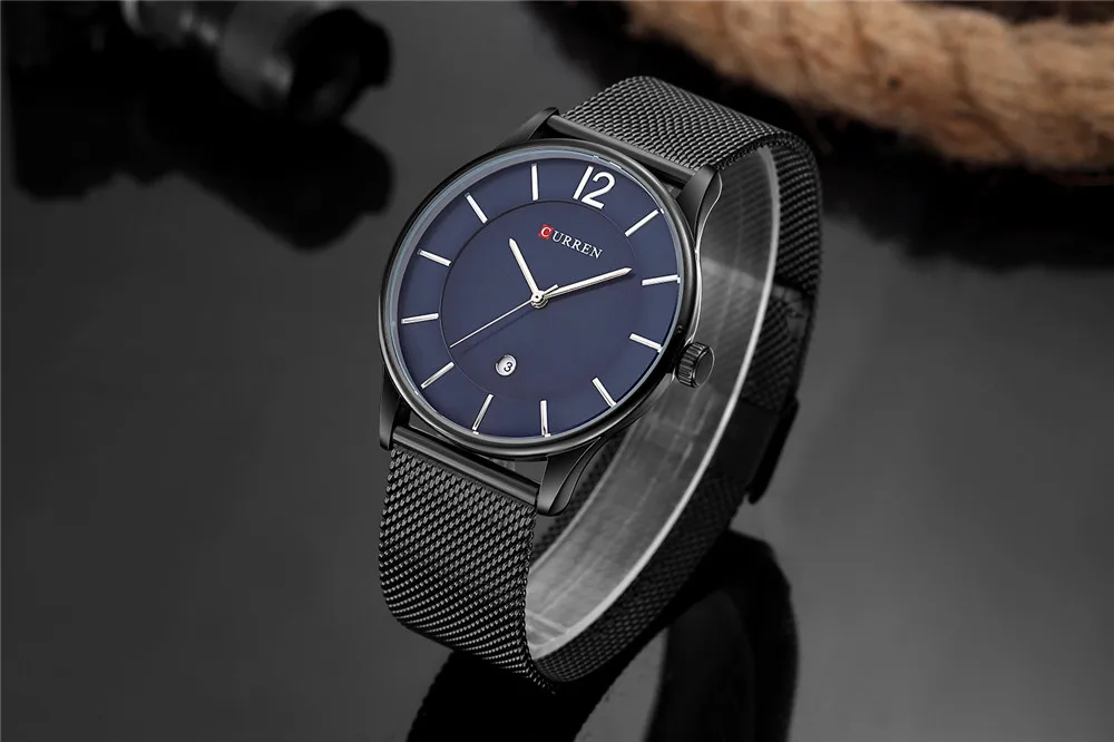  Luxury Brand CURREN Simple Fashion Style Casual Military Quartz Men Watches Ultra-thin Full Steel M