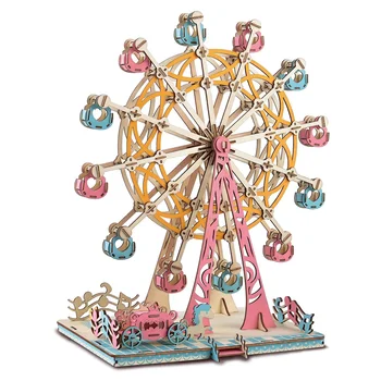 

Children Educational Toy DIY Handwork Ferris Wheel Jigsaw 3D Wooden Puzzle Set Puzzles Toys For Children Kids Gift