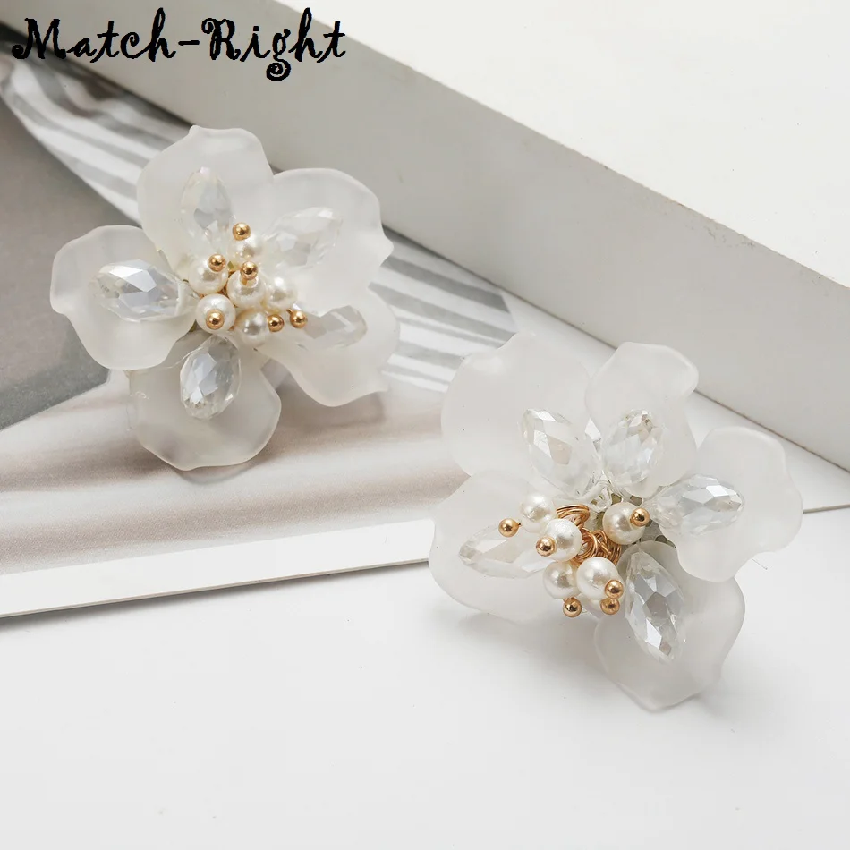 

Match-Right Trendy Earrings for Women/Cute/Flower/Pearl/Korean/Crystal/Statement/Stud Earring Fashion Jewelry female SP530