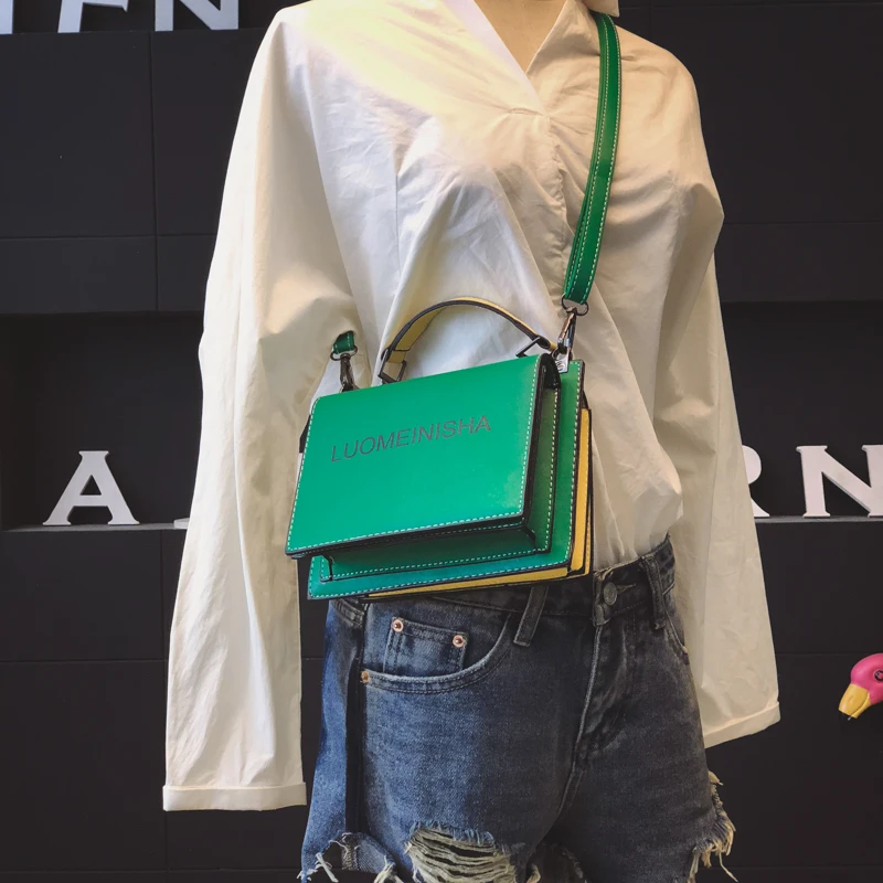 Women Leather Handbag Stitching Female Crossbody Shoulder Bags Ladies Travel Messenger Bag Fashion Bolsa Feminina Tote SS7210 (4)
