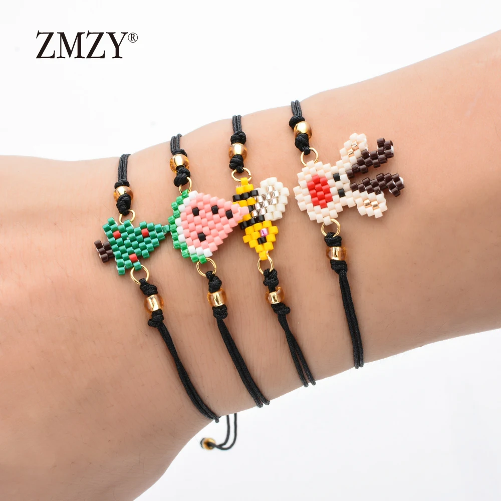 ZMZY милый браслет с Пчелой Miyuki Delicas Beads очаровательный браслет Pulseira ручной работы женский браслет дети животное ювелирный подарок