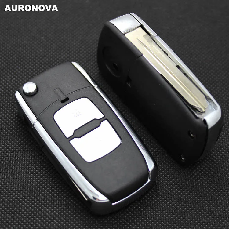 AURONOVA новый обновленный Складной Корпус ключа для Hyundai Elantra 2 кнопки Блестящий