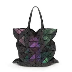 Новая Геометрическая светящаяся женская сумка на плечо в японском стиле Flod over женские сумки с ромбовидной решеткой женские сумки 2019