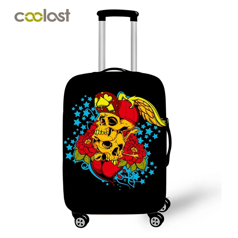 Крутой чехол для чемодана с черепом, пыленепроницаемый защитный чехол для чемодана с черепом, защита для путешествий, аксессуары - Цвет: APXT KL07