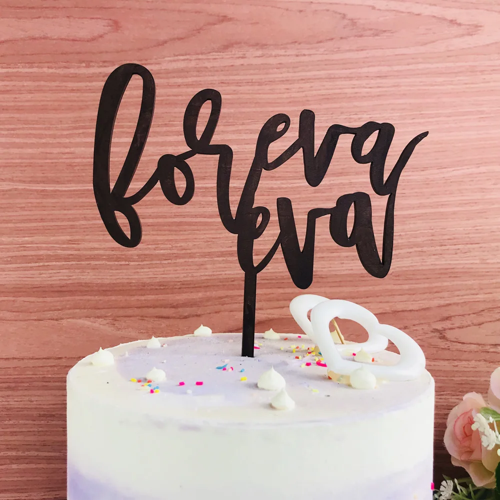 Elegant Writing Forever for Wedding Cake Topper, MR and MRS Wedding Party Supplies Decor,Bride and Groom Unique Cake Topper