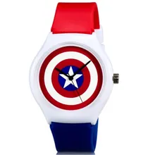 WILLIS модный браслет наручные часы Капитан Америка Стиль Часы для подарки для мальчиков и девочек женские кварцевые Силиконовые часы для часов Горячая
