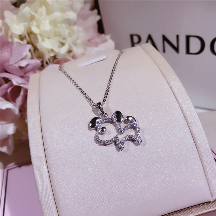 

Real 925 Sterling Silver Fashion Statement Designer Cute Dog Pendant New Arrival Fashion Women Necklace