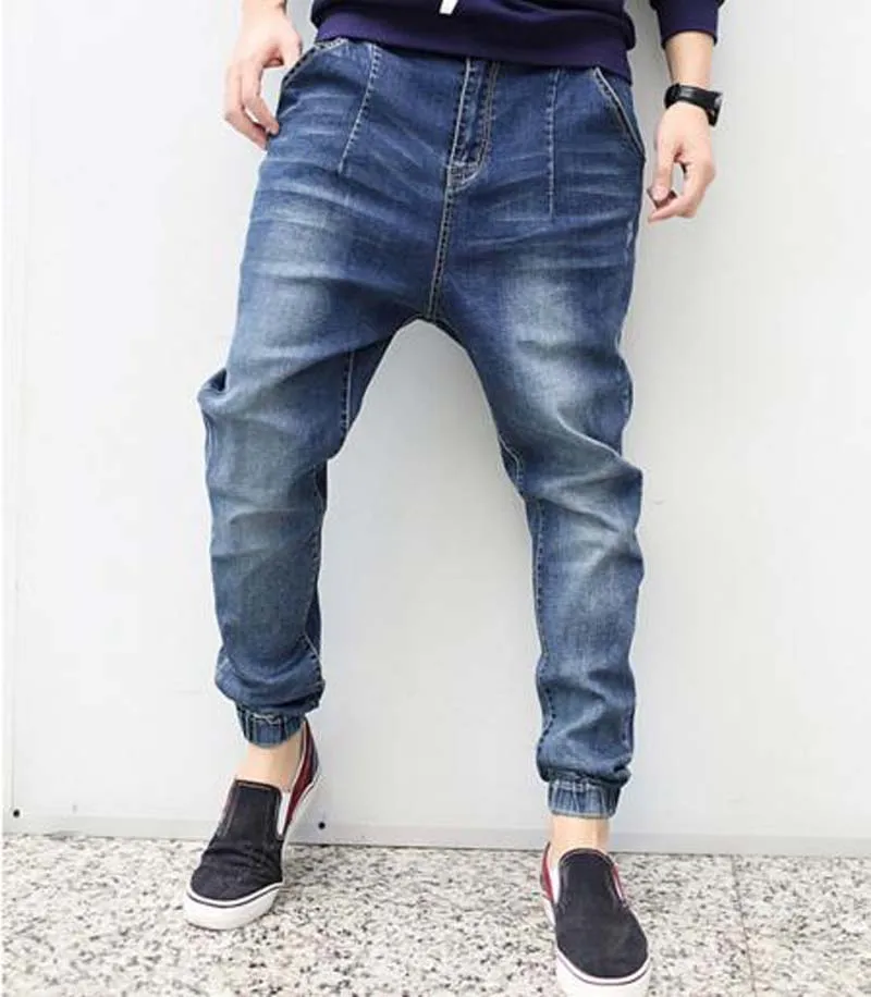 2017 new fashion spring casual men pencil jeans elastic spring plus size plus size design harem jeans size 30-42 2017 new fashion spring