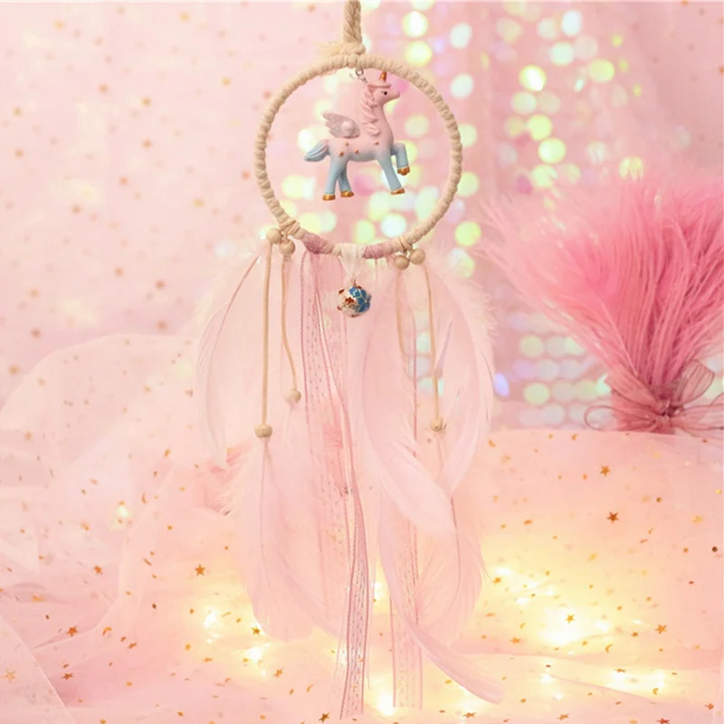 Unicorn Dreamcatcher LED Lights Up Fairy Dreamcatcher Kids Room/Car Hanging