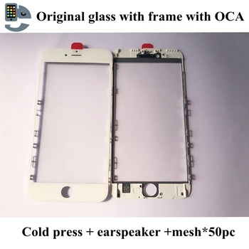 

50pcs Original Cold Press LCD Outer Glass with Bezel Frame with OCA film For 6G 6S 7 8 Plus For Iphone LCD glass Repair