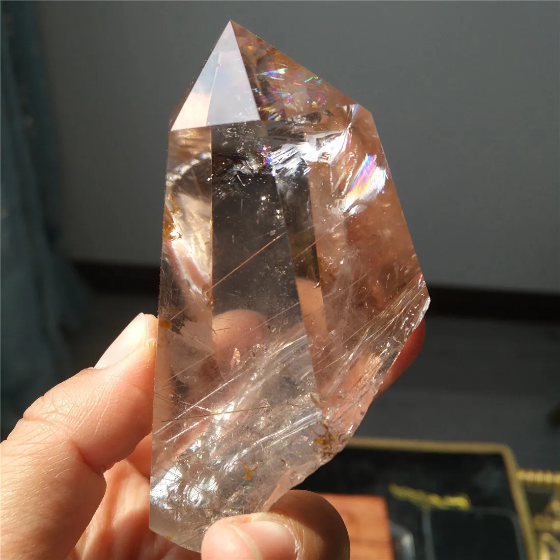 Рутилированный Кристал острый камни Ghost кристаллы Wicca Cristal Islande Пьер Naturelle Cristaux