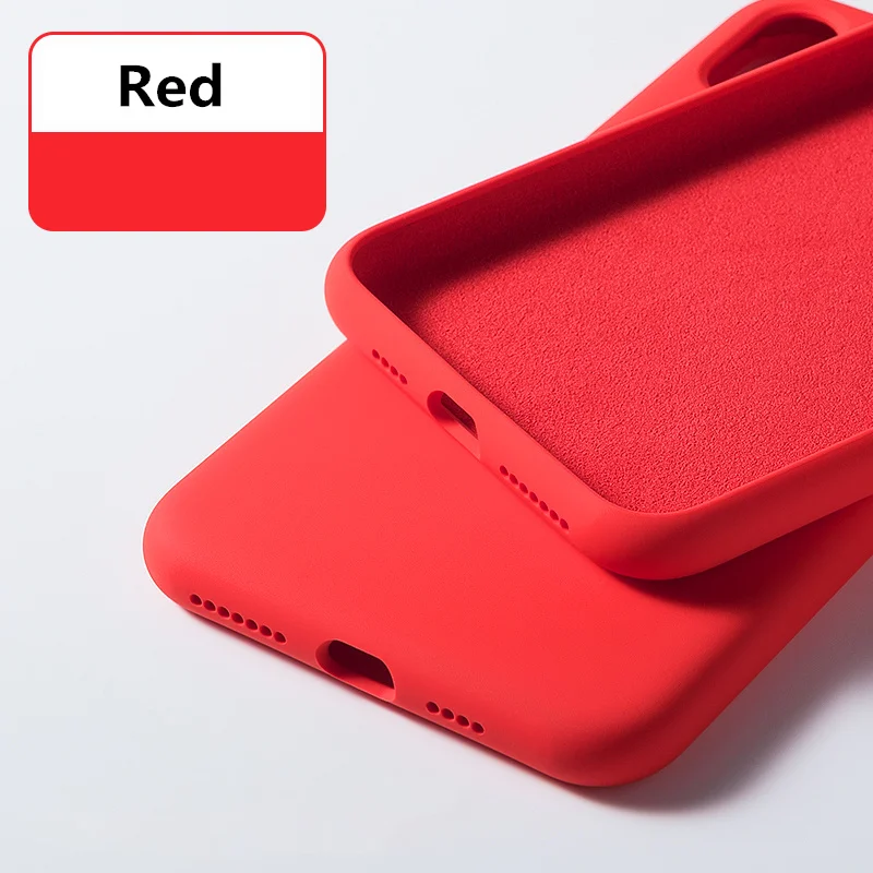 Тонкий мягкий чехол для iPhone 7, 8, 6, 6s Plus, 7 Plus, жидкий силиконовый чехол, однотонный карамельный цвет, Coque Capa для iPhone X, Xs, Max, XR - Цвет: Red