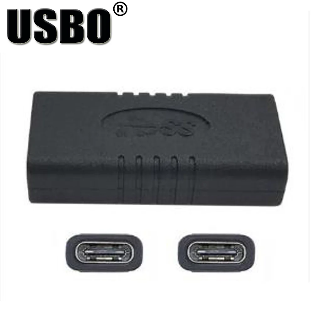 

High quality black USB 3.1 Type-C Extension cord connector USB-C female to USB-C female data cable converter for Charging