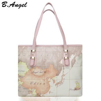 

High quality world map women bag fashion big tote bag special handbag brand designer shoulder bag HC-W-29123