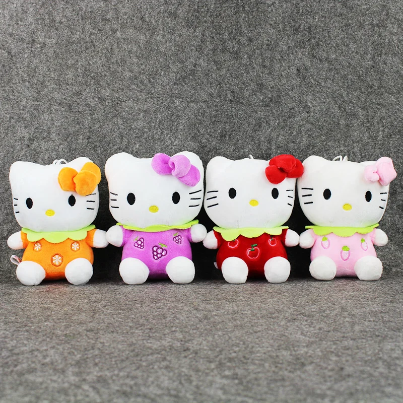 4 шт./лот рисунок «Hello Kitty» Плюшевые игрушки Мягкая подвеска Кукла Подарки для детей 16 см