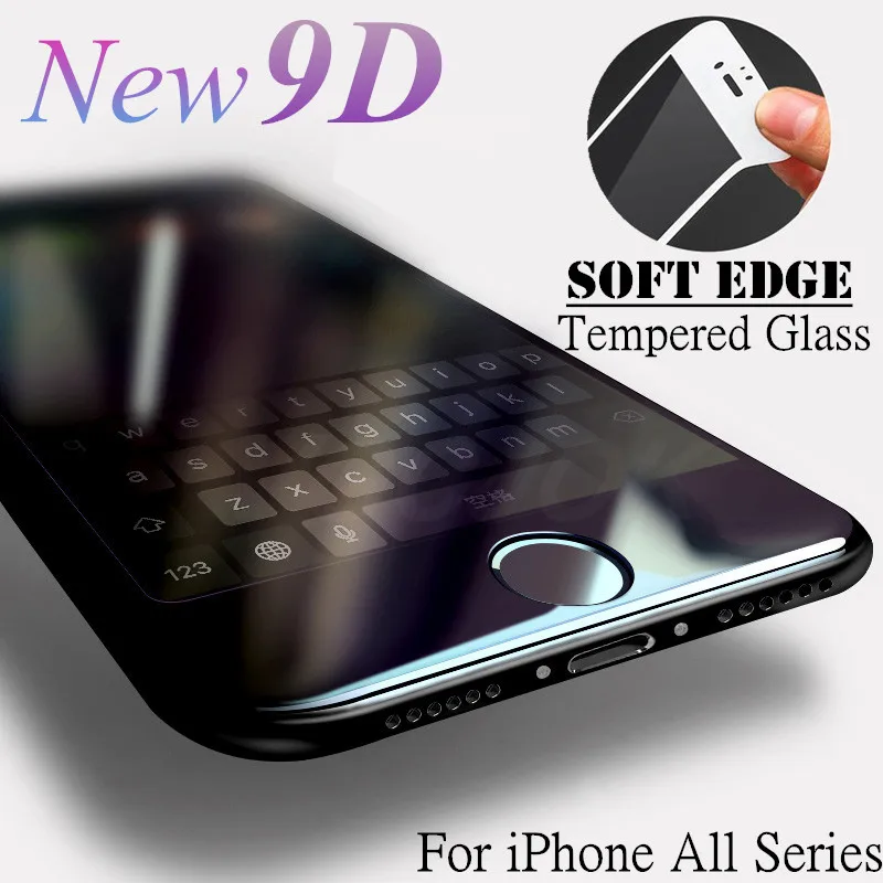 

9D Curved Edge Full Cover Protective Glass On The For iPhone 7 8 6 6S Plus Tempered Screen Protector For X XR XS Max Glass Film