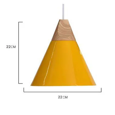 Подвесные светильники для столовой, деревянные подвесные лампы, абажур для бара в скандинавском стиле, разноцветные, алюминиевые подвесные лампы для домашнего освещения и т. Д - Цвет корпуса: Yellow medium