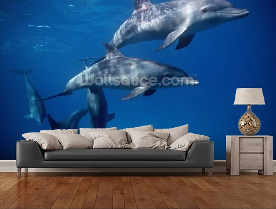 

Пользовательские обои для детей. Дельфины Красного моря. 3D-обои из ПВХ для детской комнаты, гостиной, кухни