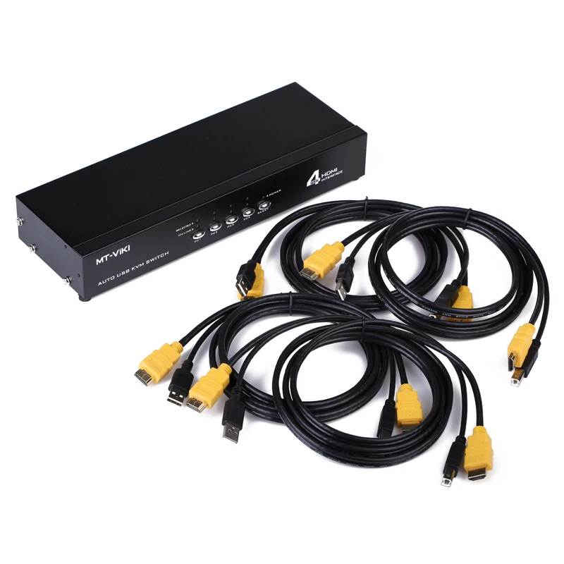 4 Port HDMI Auto USB 2.0 KVM Switch Keyboard Mouse Switcher full HD