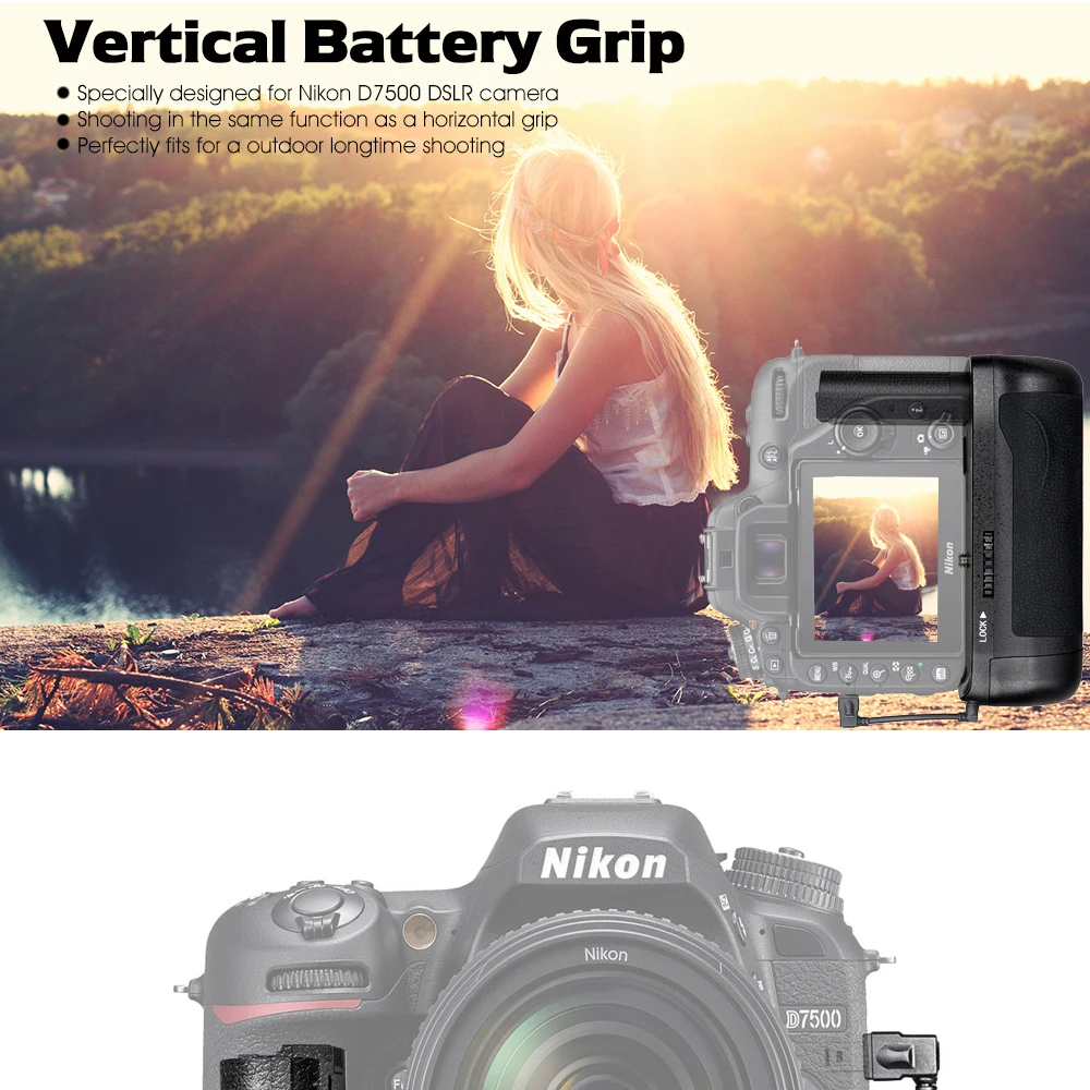 Spash мульти-мощная Вертикальная Батарейная ручка для Nikon D7500 DSLR камеры держатель батареи работает с EN-EL15 профессиональные аксессуары
