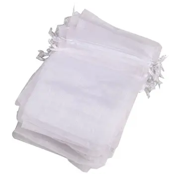 

50 * Organza Gift Bag Yarn Case - White