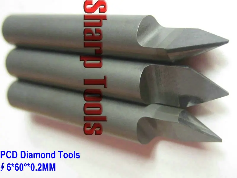 6X60 AngleX0.2mm PCD Diamond Router Bits, Sharp Diamond Engraving Bits